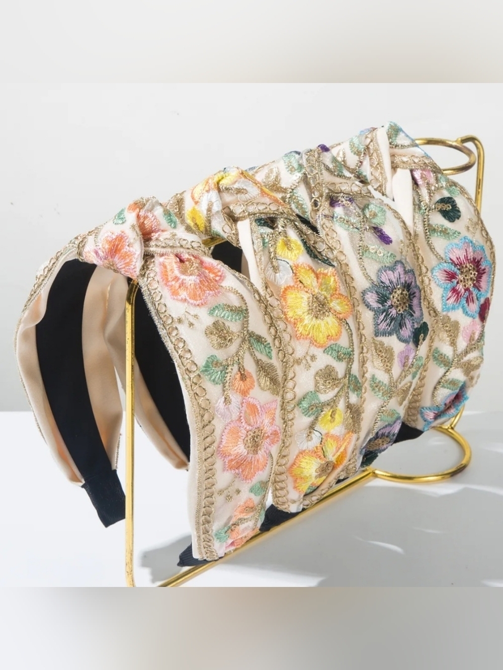 Colorful Floral Embroidered Headbands